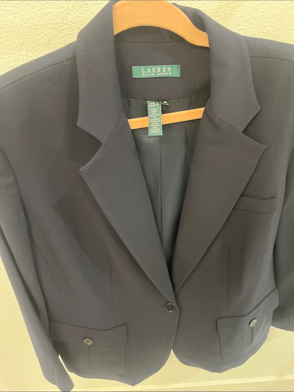 Lauren Ralph Lauren Navy Single-Button Blazer sz 16W